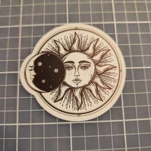 10/$10 Sticker Celestial Moon Black And White